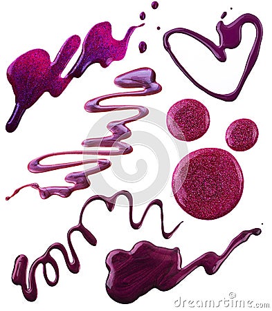 Smears of nail polish bizarre shapes Stock Photo