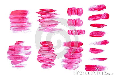 Smears and strokes from nail polish isolated on white background Stock Photo