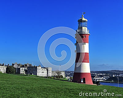 Smeaton's Tower Lighthouse Stock Photo