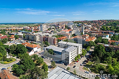 Smederevo, aerial drone view of City in Serbia Editorial Stock Photo