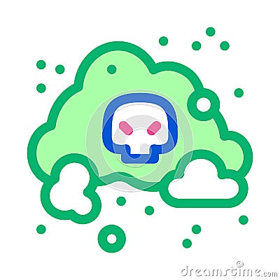 Smell odor smoke icon vector outline illustration Vector Illustration