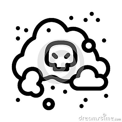 Smell odor smoke icon vector outline illustration Vector Illustration