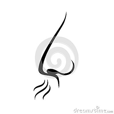 Smell sense and human nose pictogram Vector Illustration