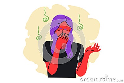 Smell, stench, disgust concept Vector Illustration