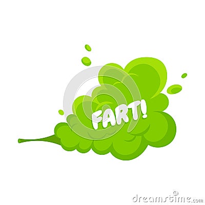Smelling green cartoon smoke or fart clouds flat style design vector illustration. Vector Illustration