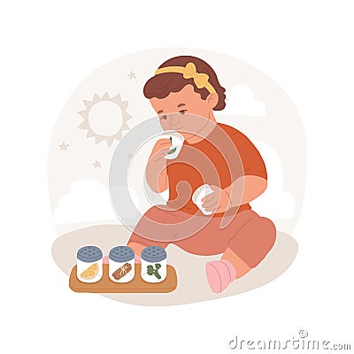 Smelling Jars isolated cartoon vector illustration. Vector Illustration