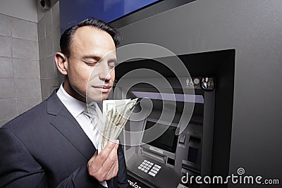 Smelling money Stock Photo