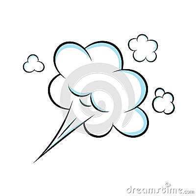Smelling pop art comics cartoon fart cloud flat style design vector illustration. Vector Illustration