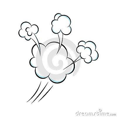 Smelling pop art comics cartoon fart cloud flat style design vector illustration. Vector Illustration