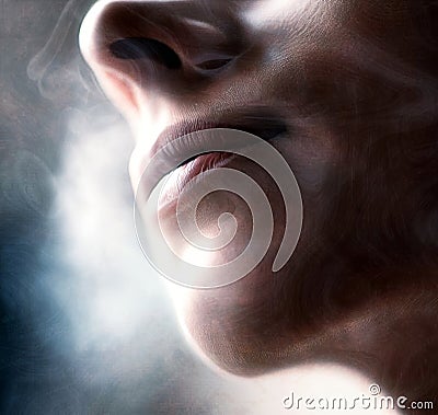Smelling the scents in the air Stock Photo