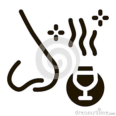 smelling wine testing icon Vector Glyph Illustration Vector Illustration