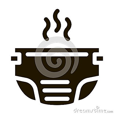 Smelly Diaper Icon Vector Glyph Illustration Vector Illustration