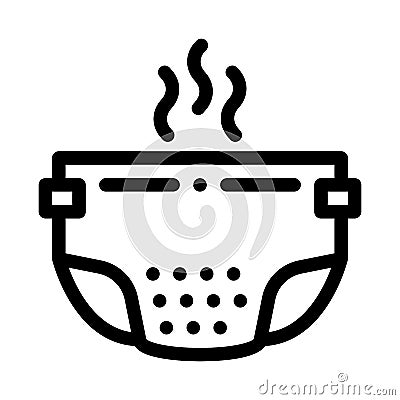 Smelly Diaper Icon Vector Outline Illustration Vector Illustration