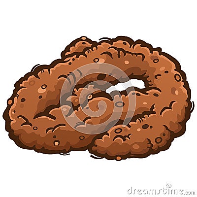 Coiled Up Poop Turd Cartoon Illustration Vector Illustration