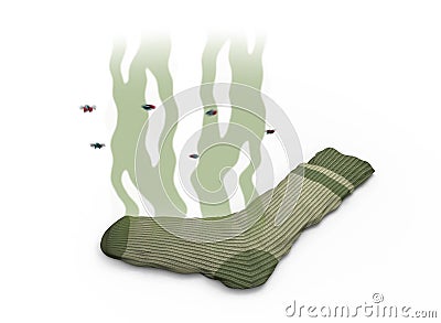 Smelly sock, 3d illustration Stock Photo