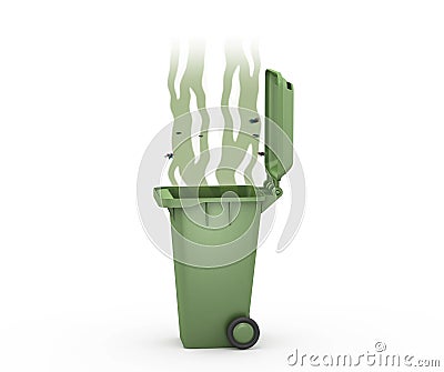 Smelly Trash Can, 3d illustration Stock Photo
