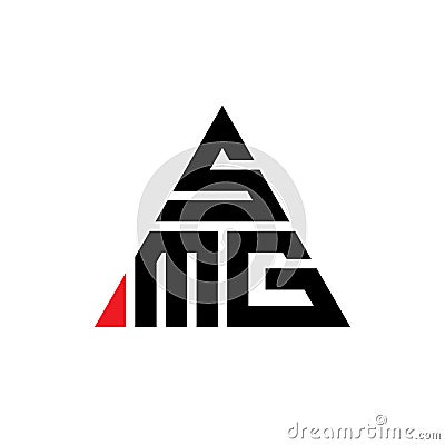 SMG triangle letter logo design with triangle shape. SMG triangle logo design monogram. SMG triangle vector logo template with red Vector Illustration