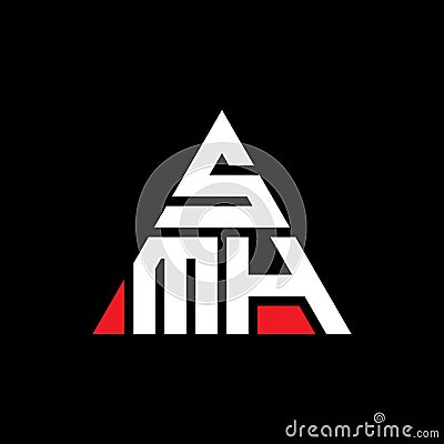 SMH triangle letter logo design with triangle shape. SMH triangle logo design monogram. SMH triangle vector logo template with red Vector Illustration