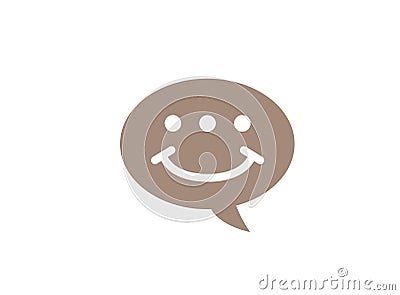 Smile Chat icon communication symbol and customer service for logo design Cartoon Illustration