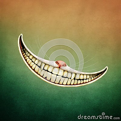 Smile Cheshire Cat Cartoon Illustration