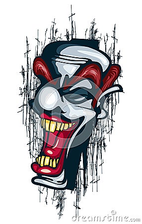 Smile Clown Tattoo Vector Circus Joker successful Vector Illustration