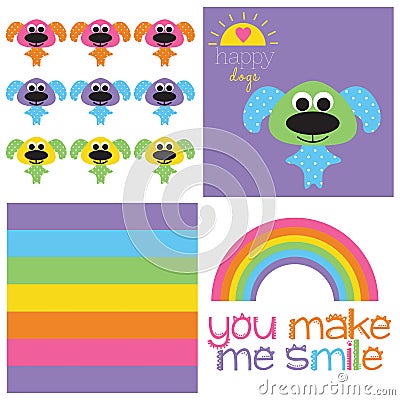 Smile cute dog vector Vector Illustration