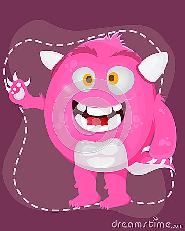 Smile Cute Monster Illustration Vector Illustration