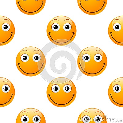 Smile emoji seamless Vector Illustration