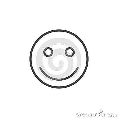 Smile emoticon line icon, outline vector sign, linear style pictogram isolated on white Vector Illustration