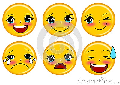 Smile emoticons set Stock Photo