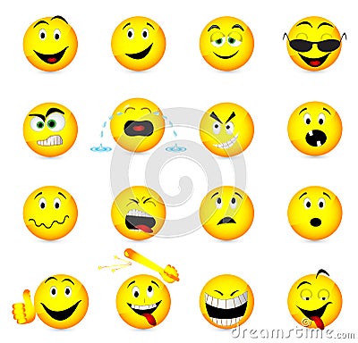 Smile face icons. Stock Photo