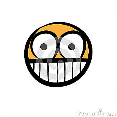 Smile face simple hand drawn Vector Illustration