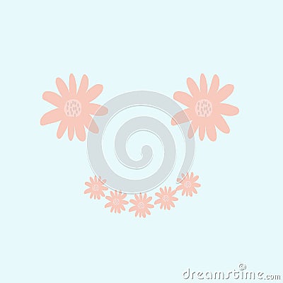 A smile flower in the blue background. Stock Photo