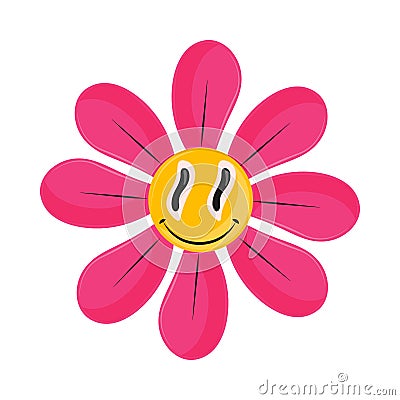 smile flower 90s modern Vector Illustration