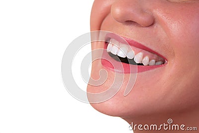 Smile fragment of woman`s face Stock Photo