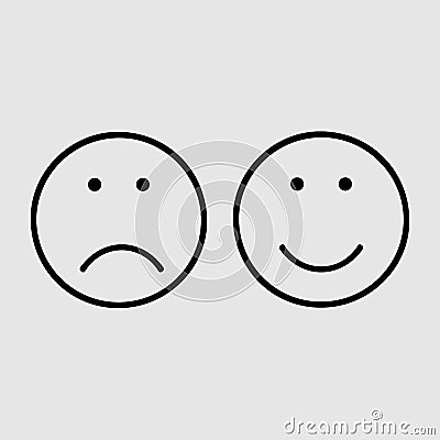 Smile and frown face Vector Illustration