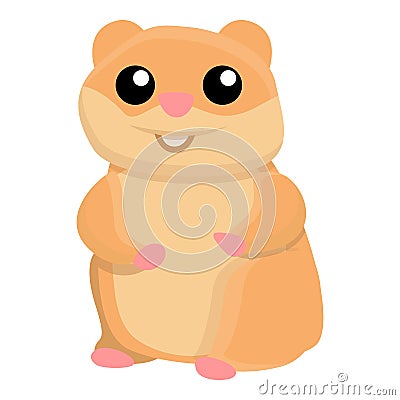 Smile hamster icon, cartoon style Vector Illustration