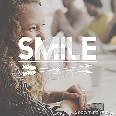 Smile Happiness Female Graphic Concept Stock Photo