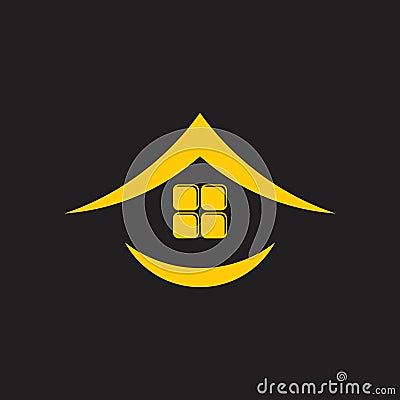 Smile home simple logo vector Vector Illustration