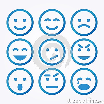 Smile Icon Set Vector Illustration