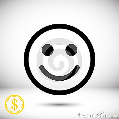 Smile icon stock vector illustration flat design Vector Illustration