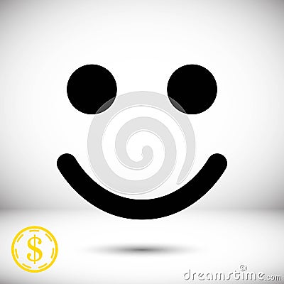 Smile icon stock vector illustration flat design Vector Illustration