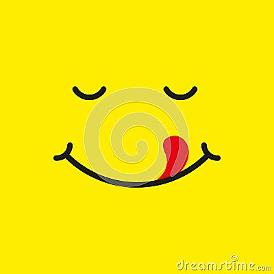 Smile icon with a tongue. Yummy. Simple flat vector illustration Vector Illustration