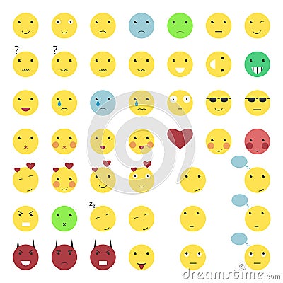 46 smile icons set Vector Illustration