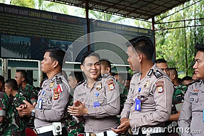Smile the Indonesian police Editorial Stock Photo