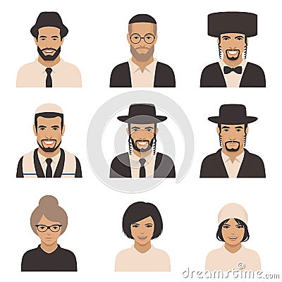 Smile jewish people Vector Illustration