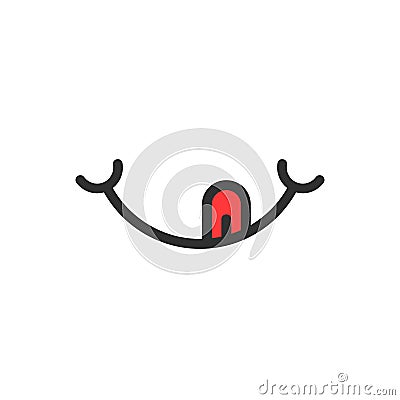 Smile logo with tongue like yummy Vector Illustration