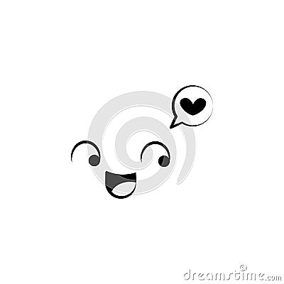 Smile love face icon. Element of anime face icon for mobile concept and web apps. Anime Smile love face icon can be used for web Stock Photo