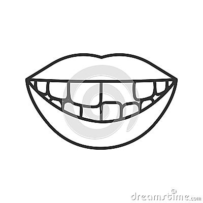 Smile with missing tooth linear icon Vector Illustration