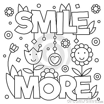 Smile more. Coloring page. Vector illustration. Vector Illustration